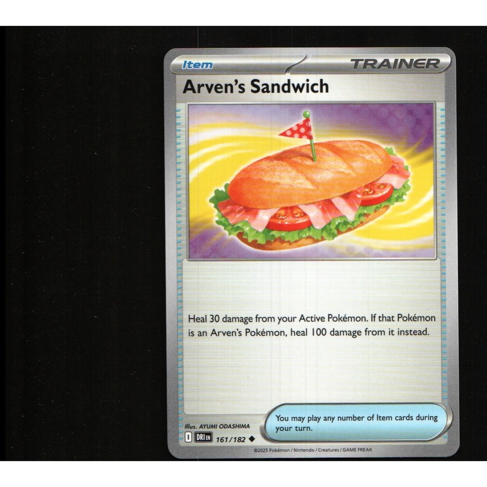 2025 Pokemon Destined Rivals Arven's Sandwich 161/182 Trainer Item DRI EN